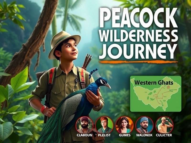 Peacock Wilderness Journey gameplay screenshot showing protagonist identifying medicinal plants with peacock companion